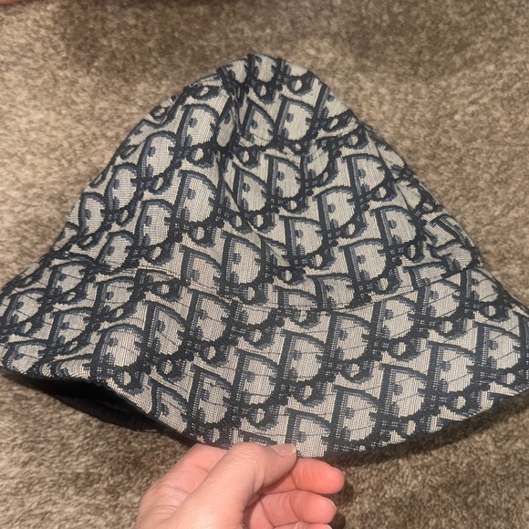 Dior Accessories - Dior Monogram Bucket Hat in Black and Gray
